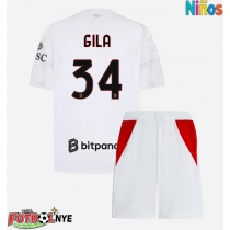 Camiseta AC Milan Mario Gila #34 Visitante Equipación para niños 2026-27 manga corta (+ pantalones cortos)